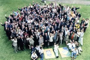 Attendees at the AFS World Congress in San Jose, Costa Rica, representing 54 AFS Partners. 1999.