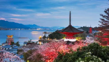Miyajima Island, Hiroshima, Japan in Spring