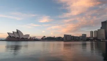 SYDNEY, NSW/AUSTRALIA-July 28 : Sunrise at Opera house landmark