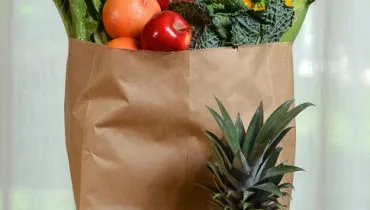 Grocery Brown Bag With Fruits and Vegetbales