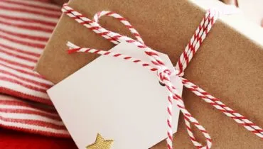 Handmade present boxes with tags