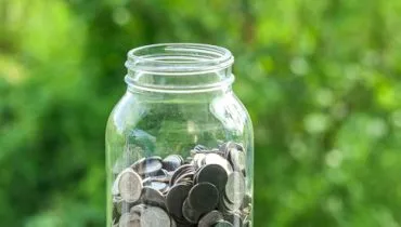 money in the glass