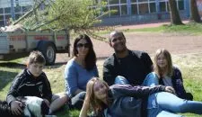 Tony Valencia with Host Mom and Siblings