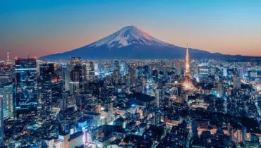 Tokyo city at sunset