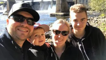 October 2017 Jon, Charlie, Sarah Radermacher with Sandro