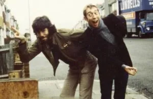Matt and Geert in Brighton 1980 cropped