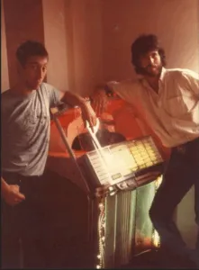 With Geert’s Jukebox in his Brussels apartment