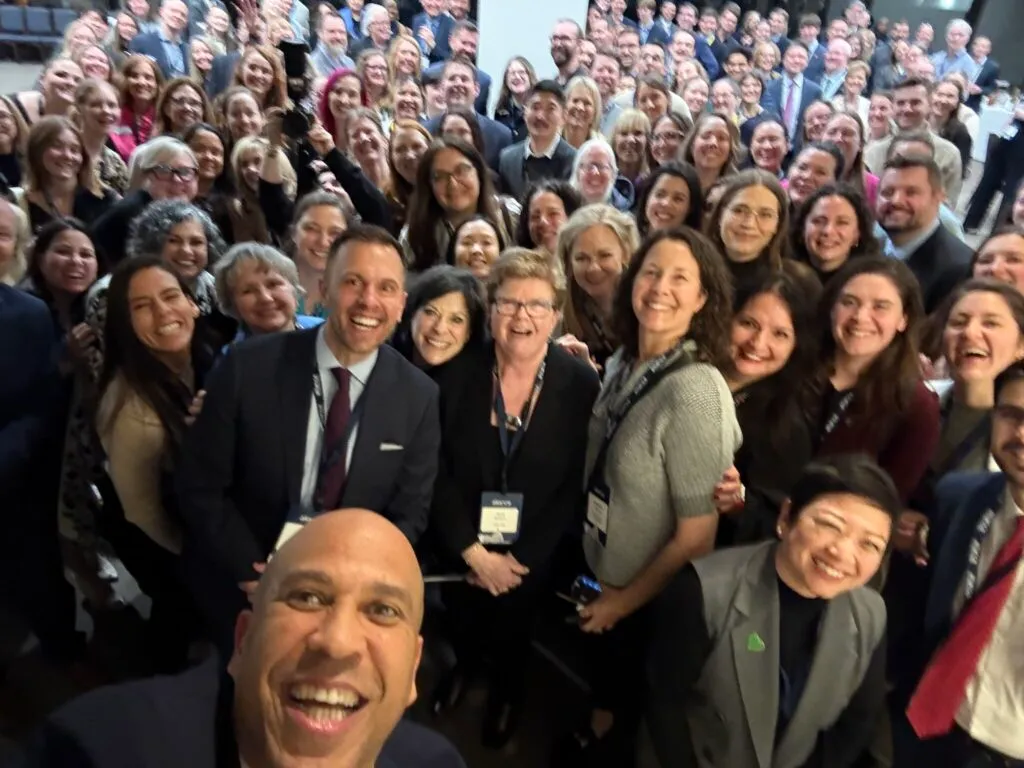 Senator Cory Booker and Advocacy Day Attendees, including AFS-USA Staff, at the Congressional Reception