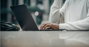 Person working at a computer