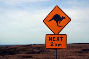 Down under sind Schilder und die Sprache anders.