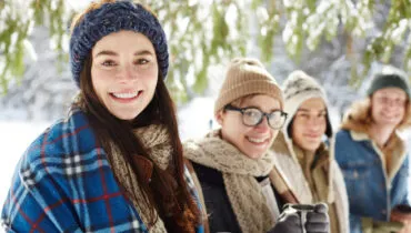 Young People on Winter Vacation