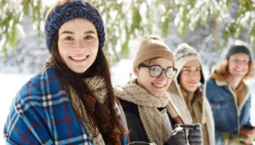 Young People on Winter Vacation