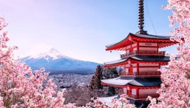 A,Famous,Place,In,Japan,With,Chureito,Pagoda,And,Mount