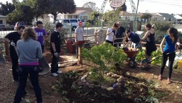 community service at Olivewood Gardens