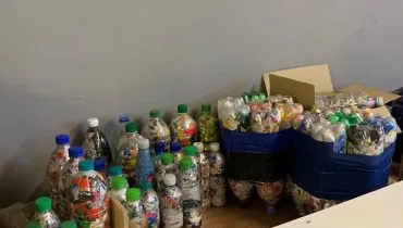 Plastic bottle bricks
