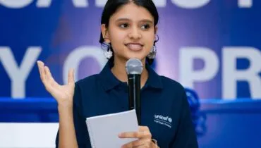 Khushi Upadhyay as a speaker for UNICEF Rwanda’s Youth Advocate Network.