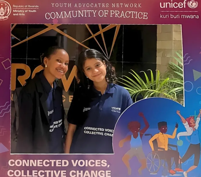 Khushi Upadhyay as a member of UNICEF Rwanda’s Youth Advocate Network.