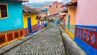 Colorful Cobblestone Street