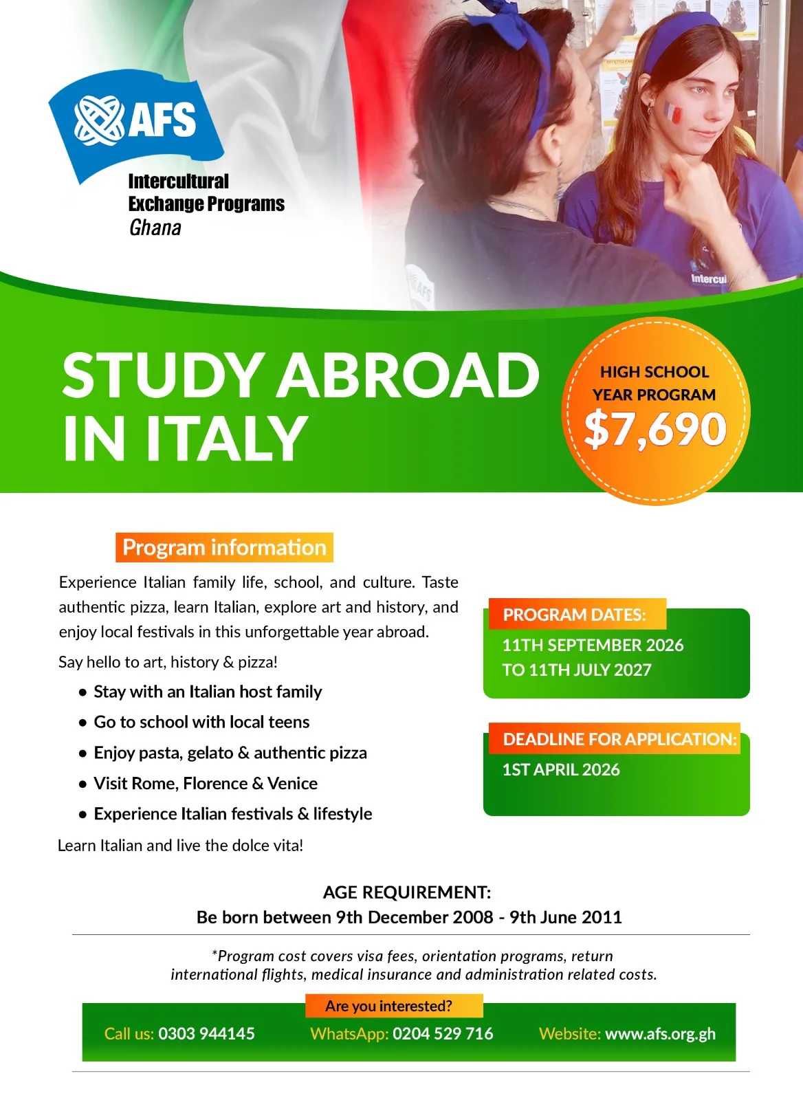 High School Italy 2026