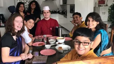 enjoying the food