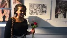 Me with my art(above the roses) 800px