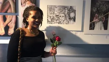 Me with my art(above the roses) 800px