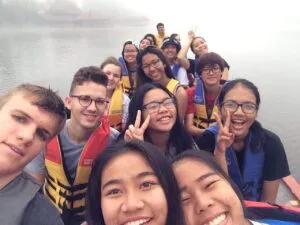 Op amazone trip in Colombia. Hier zijn we de wakker wordende vogels gaan spotten.