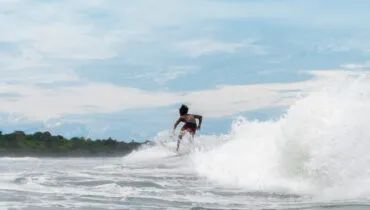 Riding it at Playa Venao, Pedasi, Panama.