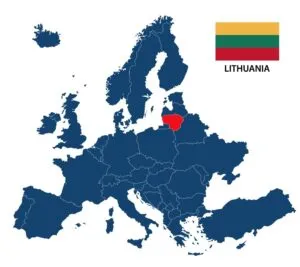 map-of-europe-with-highlighted-lithuania-vector-18695357