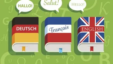 Vector textbooks of English German and French grammar