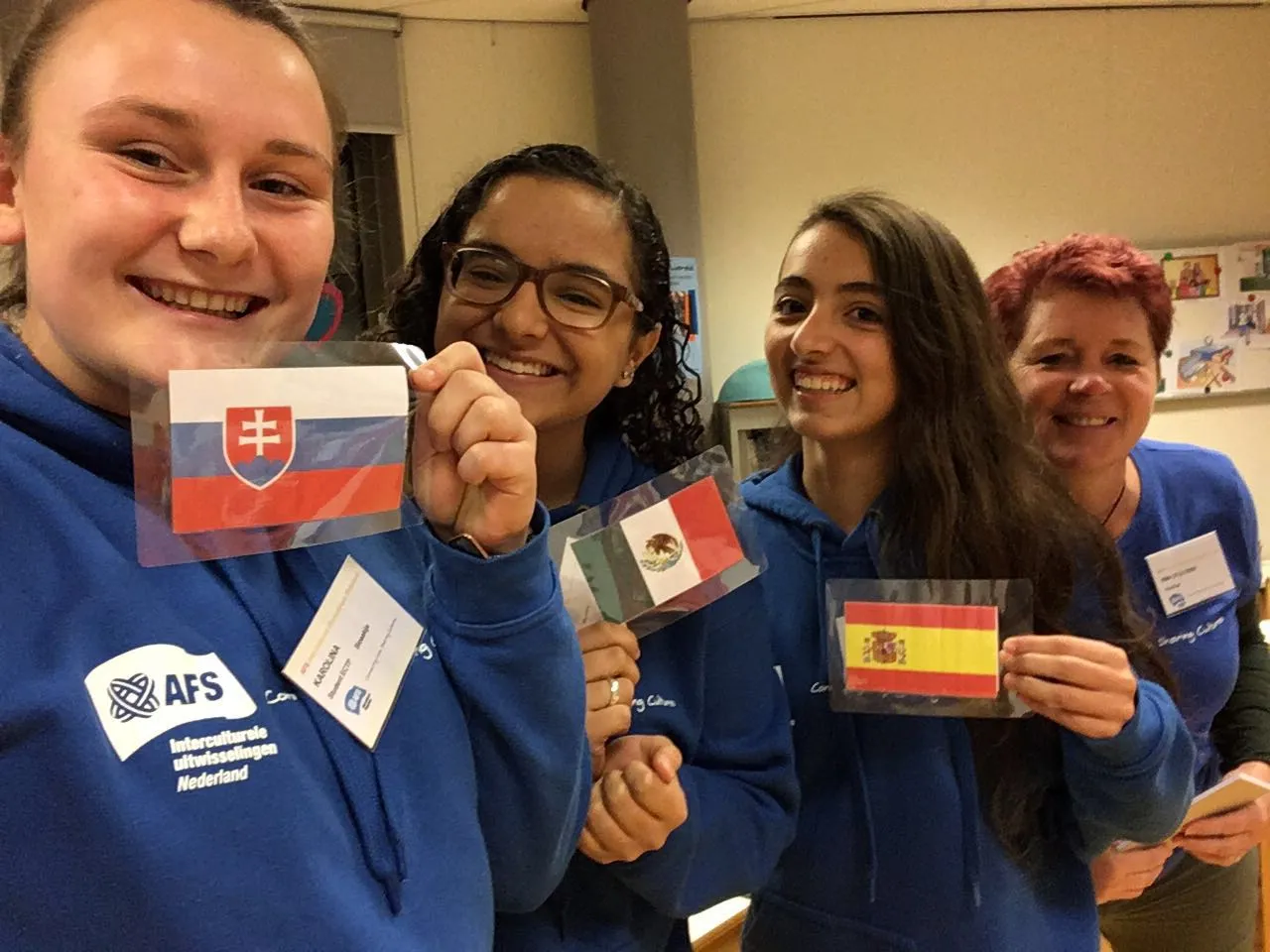 Con estudiantes y vols en Holanda